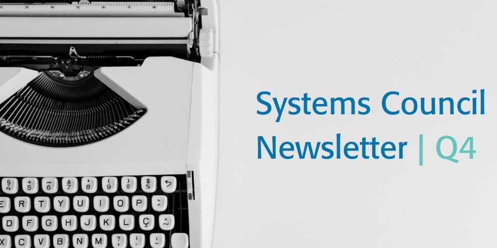 Systems Council Newsletter Q4 graphic w/typewriter